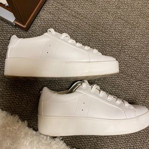 Steve Madden White Bertie Platform Sneakers